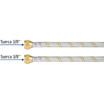 Imagen 3 de Foset FGA-30X, Manguera flexible para gas, trenzado de acero inoxidable, 300 cm