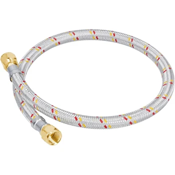 Imagen de referencia para Foset FGA-06NP Manguera para Gas de Aluminio Trenzado sobre PVC, Diámetro 5/16 Pulgadas, Longitud 60 cm, Conexiones de Latón 5/16" x 5/16", Serie Basic