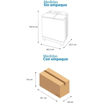 Imagen 2 de Lavadora Midea Semiautomática Dos Tinas 19Kg Twin Force Pulsator Blanca MT100W190/W-MX Impulsor de Doble Fuerza