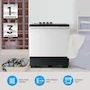 Miniatura de Lavadora Midea Semiautomática Dos Tinas 19Kg Twin Force Pulsator Blanca MT100W190/W-MX Impulsor de Doble Fuerza