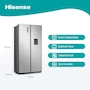 Miniatura de Hisense RS19N6WCX Refrigerador Side by Side, 519L (~19 pies), Acero Inoxidable Gris, 91.0 x 178.6 x 64.3 cm