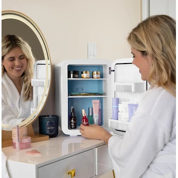 Imagen 2 de Cooluli Infinity Minirefrigerador Portátil de 15 Litros, Enfriador y Calentador, Color Rosado