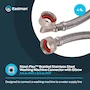 Miniatura de Eastman 48373 Conector de Lavadora con Codo de 90 Grados, Manguera Trenzada de Acero Inoxidable, 4 pies, 3/4 pulgadas FHT x 3/4 pulgadas FHT