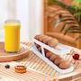 Miniatura de Dispensador de Huevos Rodante para Refrigerador, Huevera con 2 Niveles, Organizador Automático Contenedor Bandeja para 14-24 Huevos, Color Blanco, Material Polipropileno
