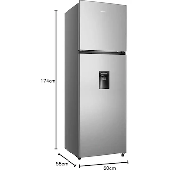 Imagen 2 de Hisense RT90N6WKX2 - Refrigerador Top Mount de 9 Pies Cúbicos, Color Gris, Dimensiones 55x56x168 cm (Ancho x Profundidad x Alto)