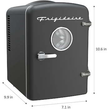 Imagen 2 de Frigidaire EFMIS171-BLACK Mini Nevera Personal Portátil Retro - Capacidad 4 Litros, 6 Latas, Negro