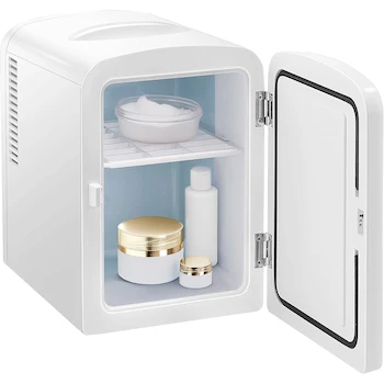 Imagen 5 de Hukën Mini Refrigerador Portátil Compacto Skin-Care Blanco, Modelo HU-F-4WHITE, Línea Frigobar, Capacidad 4L, Dimensiones 18.5 cm ancho x 24.5 cm profundidad x 26 cm alto