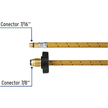 Imagen 3 de Foset FPIG-55V Manguera Flexible Pigtail Trenzada con Vinilo 55 cm 7/16" x 7/8" Usos Generales