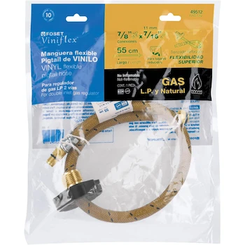 Imagen 4 de Foset FPIG-55V Manguera Flexible Pigtail Trenzada con Vinilo 55 cm 7/16" x 7/8" Usos Generales