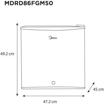 Imagen 2 de Midea Frigobar Always Cool 2 Pies Cúbicos Lake Silver Una Puerta