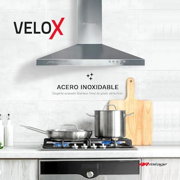 Imagen 2 de Mirage MCV60WS Campana Extractora Serie Velox 60 cm Acero Inoxidable Plata