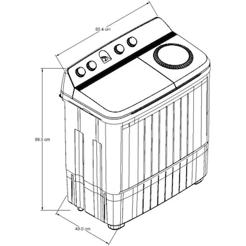 Imagen 2 de Lavadora Semiautomática de Dos Tinas Acros Capacidad 15 kg MaxSpin Dry Blanca Modelo ALD-1545JE Carga Superior