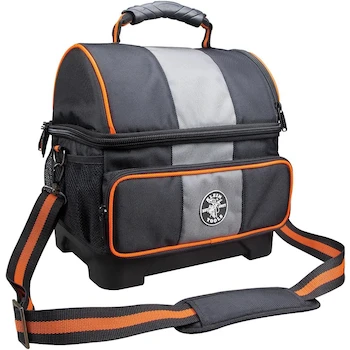 Imagen de referencia para Klein Tools Tradesman Pro Soft-Sided Insulated Lunch Box Cooler, Model 55601, Black/Gray/Orange Trim, 12-Quart Capacity