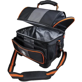 Imagen 3 de Klein Tools Tradesman Pro Soft-Sided Insulated Lunch Box Cooler, Model 55601, Black/Gray/Orange Trim, 12-Quart Capacity