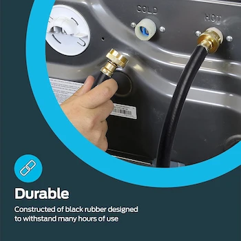 Imagen 5 de Eastman Conector de goma para lavadora de 12 pulgadas, 3/4 pulgadas FHT x 3/4 pulgadas MHT, manguera mezcladora en Y, modelo 60349N
