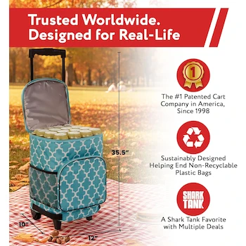 Imagen 2 de dbest products Nevera Tipo Carro Inteligente Ultra Compacta Smart Cart Azulejo Marroquí 36 Latas