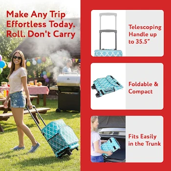 Imagen 3 de dbest products Nevera Tipo Carro Inteligente Ultra Compacta Smart Cart Azulejo Marroquí 36 Latas