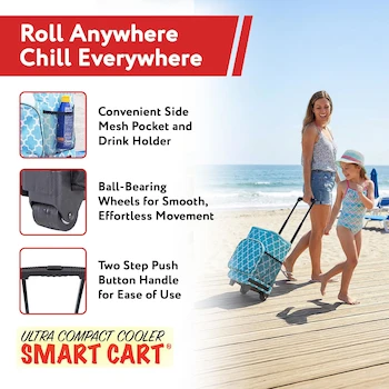 Imagen 5 de dbest products Nevera Tipo Carro Inteligente Ultra Compacta Smart Cart Azulejo Marroquí 36 Latas