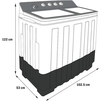 Imagen 2 de Lavadora Semi Automática Dace 2 Tinas, Capacidad 28 Kg Lavado / 13 Kg Centrifugado, Color Blanco, Modelo LS28131PCBN