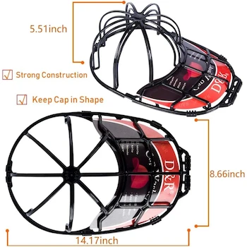 Imagen 3 de Paquete de 2 Estuches para Lavar Sombreros de Béisbol en Lavadora Der Rose Modelo XMQ05 Color Negro Tamaño 36x22x14 cm