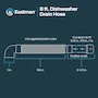 Miniatura de Eastman 91218 Manguera de Descarga Universal para Lavavajillas, Longitud 8 Pies, Gris