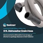 Miniatura de Eastman 91218 Manguera de Descarga Universal para Lavavajillas, Longitud 8 Pies, Gris