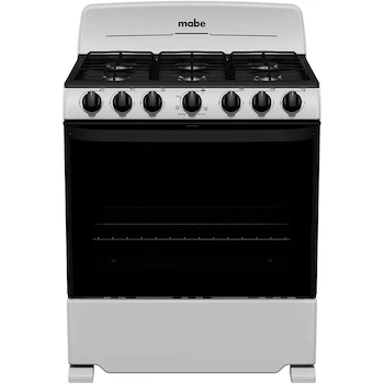 Imagen 1 de Mabe - Estufa de Piso a Gas 76 cm, 6 Quemadores, Color Plata Mercury, Modelo EM7622BAPS2, Capacidad de Horno 126.6 L