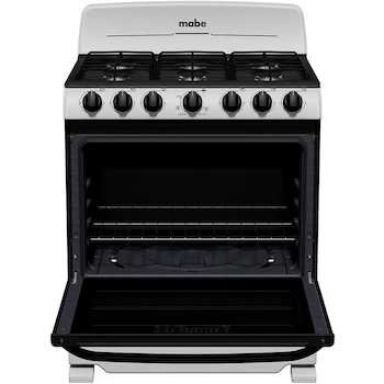 Imagen 4 de Mabe - Estufa de Piso a Gas 76 cm, 6 Quemadores, Color Plata Mercury, Modelo EM7622BAPS2, Capacidad de Horno 126.6 L