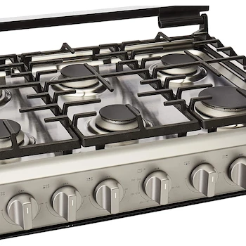 Imagen 3 de Estufa de Gas Whirlpool Empotrable 30" con 6 Quemadores Gris modelo WER-3000D