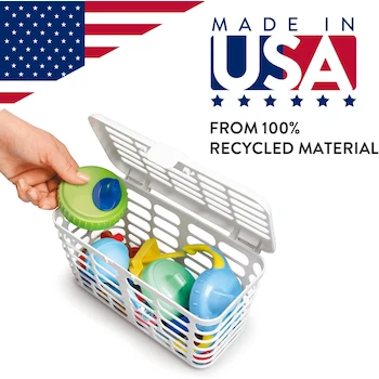 Imagen 3 de Prince Lionheart Cesta para Lavavajillas de Alta Capacidad para Artículos de Toddler / Niño Pequeño, Transparente, Hecha en USA con Plástico 100% Reciclado, Apta para Rejilla Superior, Compatible con Todos los Lavavajillas