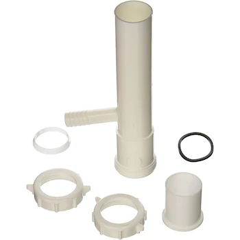 Imagen 2 de Keeney 35-8WK - Pieza de cola de rama para lavavajillas de polipropileno blanco, conexión directa o junta deslizante de 1-1/2 pulgadas por 8 pulgadas con diámetro exterior de 5/8 pulgadas