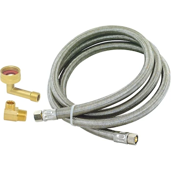 Imagen de referencia para Kit de Instalación de Lavaplatos Eastman 41045 - Línea de Suministro Trenzada de Acero Inoxidable con Extremos de Compresión de 3/8 Pulgadas, 6 ft (1.88 m), Incluye Codos MIP y FHT