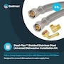 Miniatura de Kit de Instalación de Lavaplatos Eastman 41045 - Línea de Suministro Trenzada de Acero Inoxidable con Extremos de Compresión de 3/8 Pulgadas, 6 ft (1.88 m), Incluye Codos MIP y FHT
