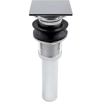 Imagen de referencia para Urrea 3821 Contra Cuadrada para Lavabo con Rebosadero, Tapón Cuadrado, Sistema Click, Acabado Cromo