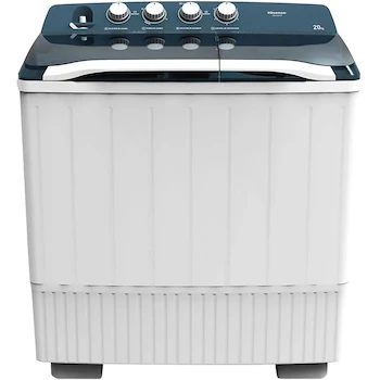 Imagen alusiva al producto Hisense WSA2001P - Lavadora Semiautomática de 2 Tinas, 20 kg de Lavado y 8 kg de Centrifugado, Color Blanco