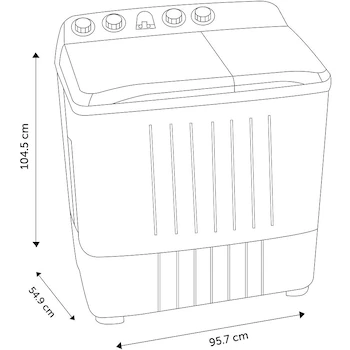 Imagen 2 de Hisense WSA2001P - Lavadora Semiautomática de 2 Tinas, 20 kg de Lavado y 8 kg de Centrifugado, Color Blanco