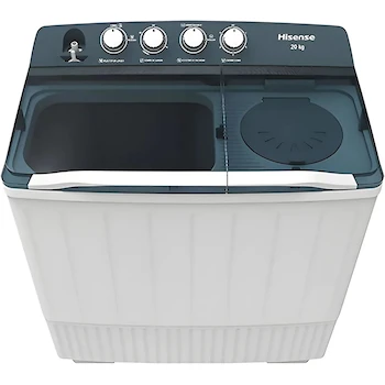 Imagen 5 de Hisense WSA2001P - Lavadora Semiautomática de 2 Tinas, 20 kg de Lavado y 8 kg de Centrifugado, Color Blanco