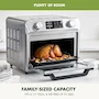 Miniatura de GreenPan Bistro Noir 9 en 1 Horno de Freír al Aire de Acero Inoxidable Plateado con Sartén para Hornear, Estante de Acero Inoxidable y Cesta de Freír de Aire