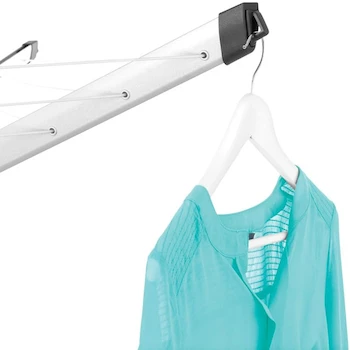 Imagen 5 de BRABANTIA Lift-O-Matic Advance Tendedero Rotativo de Secado para Ropa Exterior 4 Brazos 164 pies (50 m) Gris Metálico