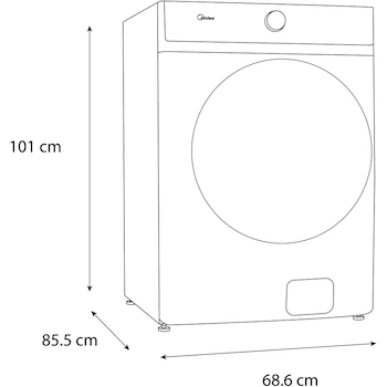 Imagen 3 de Midea MH04D220/S Secadora de Ropa Carga Frontal Titan Dry, Plateado, 22 kg