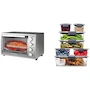 Miniatura de Black+Decker Horno Eléctrico Freidora de Aire 3 en 1 Modelo TO4315SS-LA 22 Litros Gris + Rubbermaid 2108377 Juego de 14 Recipientes (7 Tapas y 7 Contenedores) Plástico sin BPA a Prueba de Fugas Transparente