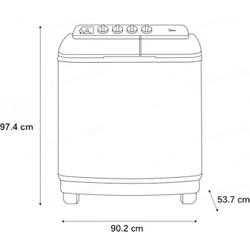 Imagen 1 de Midea Lavadora Doble Tina 17 kg Blanca Twin Force MT100W170/W-MX