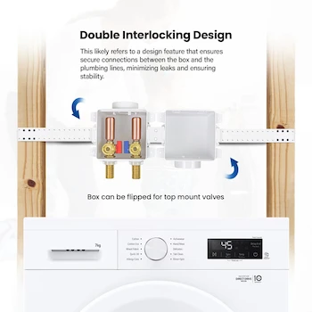 Imagen 4 de Highcraft Caja de Salida Universal de Doble Enclavamiento para Máquina de Hielo, Válvula de Gas, Válvula de Admisión de Aire y Lavadora, Conexión Sudor/MIP de 1/2 Pulgada, Color Blanco