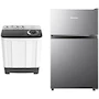 Miniatura de Hisense WSA1102PCN Lavadora Semiautomática Doble Tina 11 Kg Blanco/Gris + Hisense RT31D6AGX1 Refrigerador 3.3 Pies Extra Grande con Congelador Superior 4 Estrellas