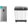 Miniatura de Hisense Refrigerador RR63D6WGX 6.3 Pies con Dispensador de Agua Gris + Lavadora Semiautomática WSA1102PCN Doble Tina 11 Kg Blanco/Gris