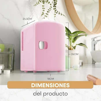 Imagen 2 de Hukën Mini Refrigerador FRESHLUX 4L Rosa Portátil Compacto