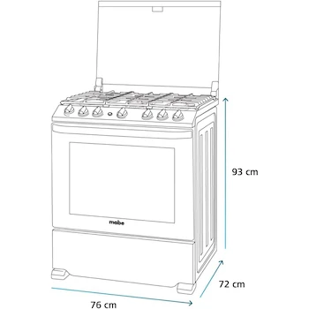 Imagen 2 de Mabe Estufa de Piso 76 cm (30 pulgadas) Silver EMH7612JS0