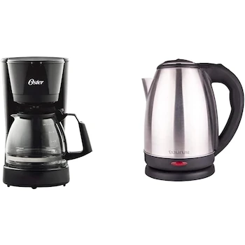 Imagen de referencia para Cafetera Oster® de 5 tazas con filtro permanente BVSTDC05 + Taurus Hervidor de Agua Caronte 2 Lt 1000 W Chico Plata