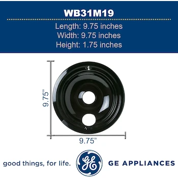 Imagen 2 de GE WB31M19 Bowl por Goteo Original 8" (20.3 cm) Negro Porcelana para Estufa Eléctrica General Electric