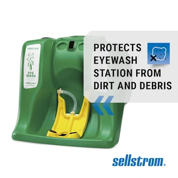 Imagen 4 de Cubierta de polvo de repuesto de vinilo transparente Sellstrom S90335 para estación de lavado de ojos portátil de flujo de gravedad de 16 galones Gravit-Eye (estación de lavado no incluida)